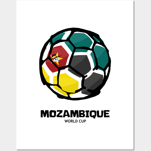 Mozambique Football Country Flag Wall Art by KewaleeTee